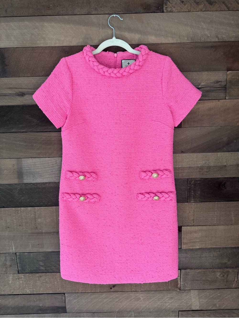 Tuckernuck Pink Tweed Jackie Dress